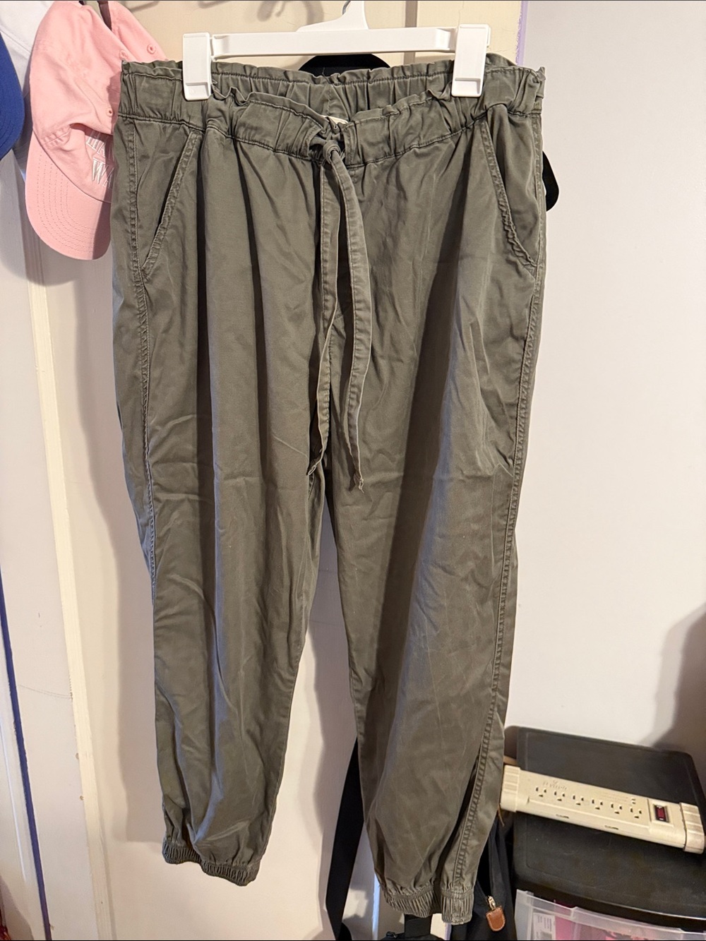 Women's Olive Drawstring Jogger Pants